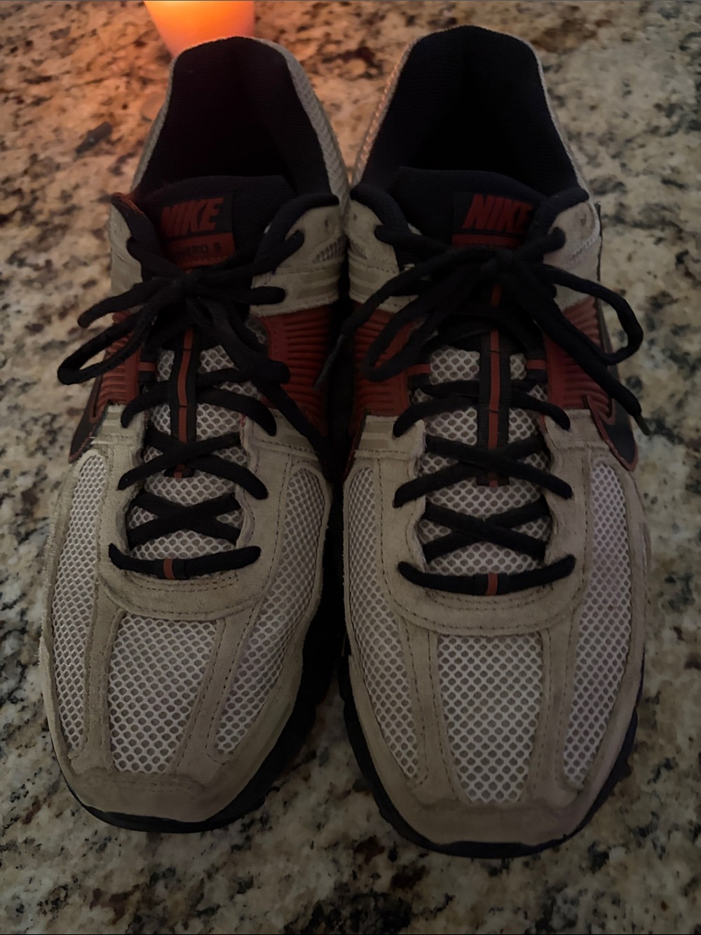 Nike Men’s Beige, Black & Orange Athletic Sneakers